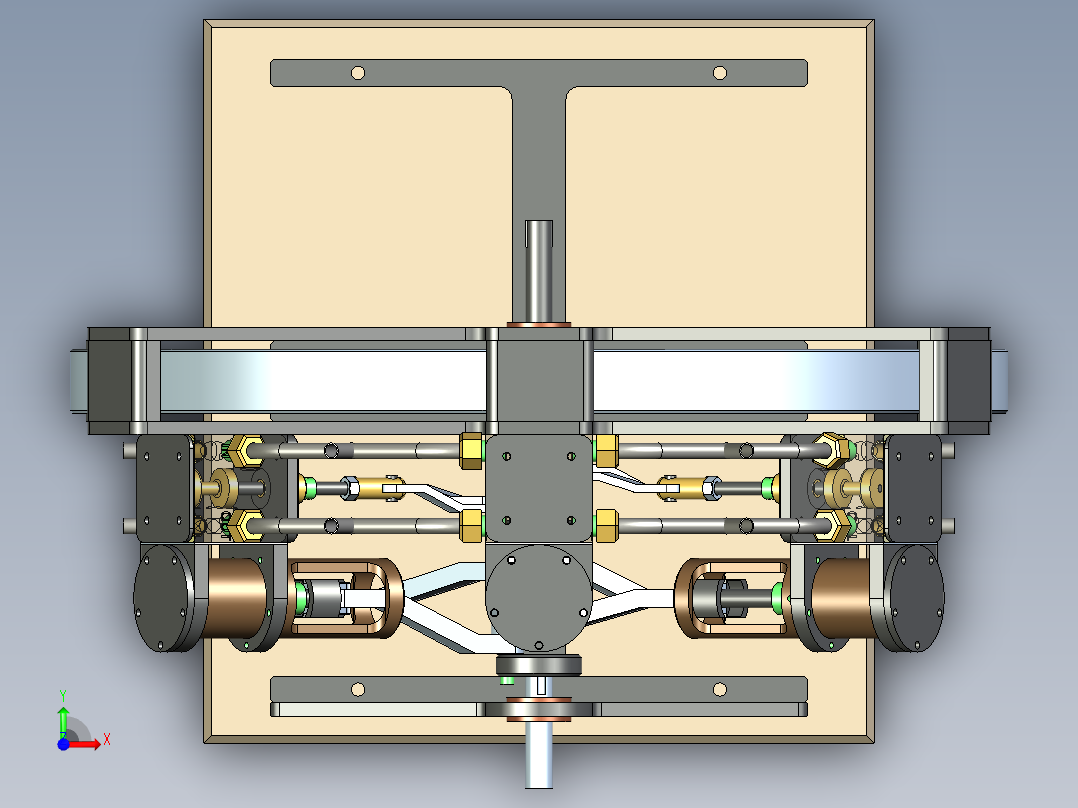 蒸汽机6-cylinder-steam-engine-2832-模型格式为 stp前视图