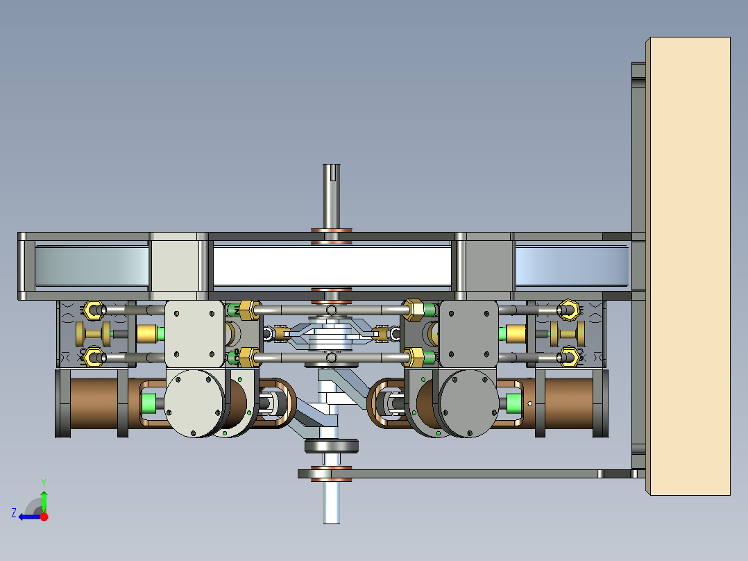 蒸汽机6-cylinder-steam-engine-2832-模型格式为 stp右视图