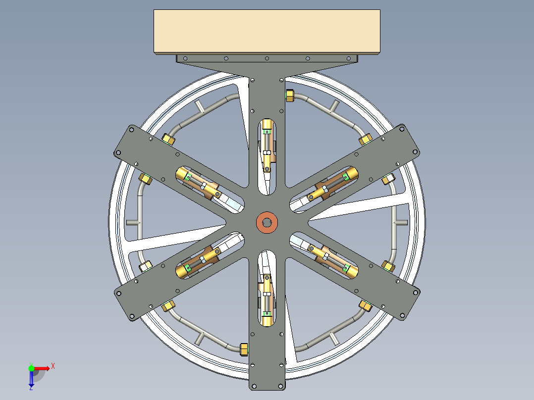 蒸汽机6-cylinder-steam-engine-2832-模型格式为 stp俯视图
