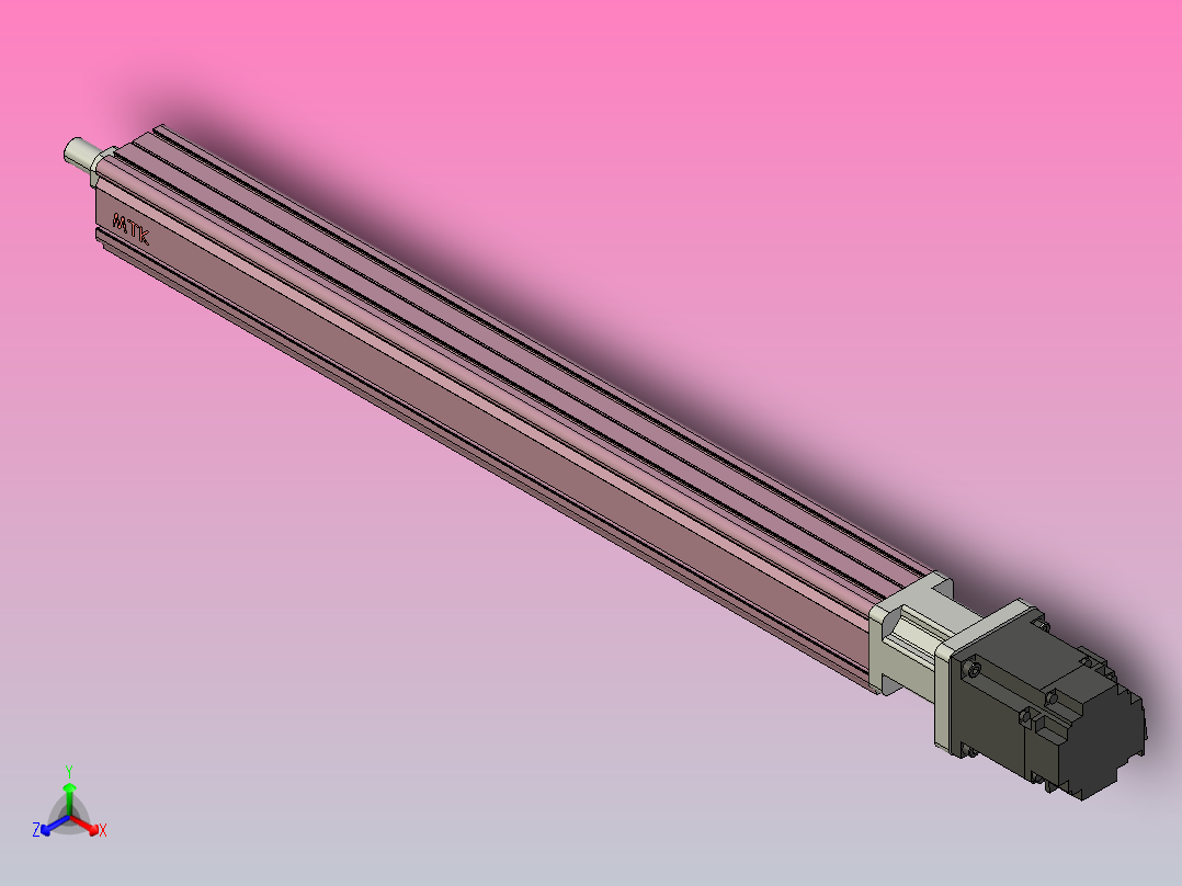 MTC32-450-P#-D-M200W MTC32电缸 200伺服电机直连正等轴测图