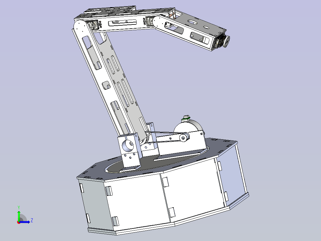 5轴机械臂3D模型左视图