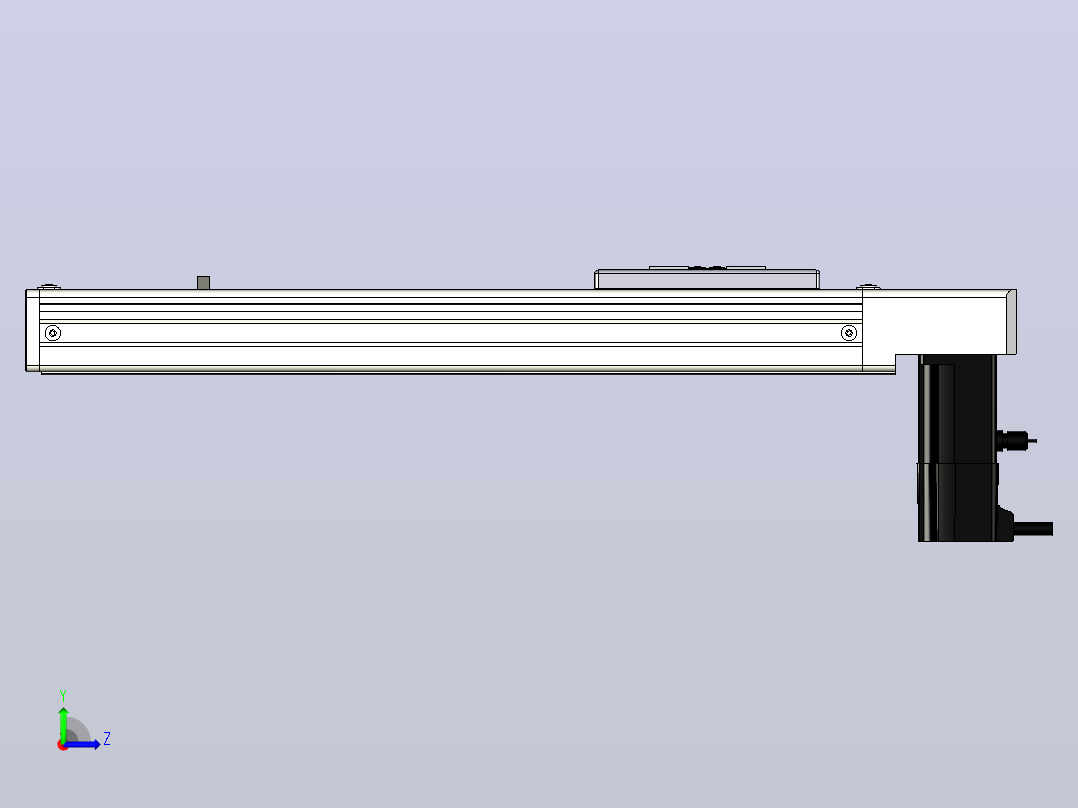 SCM6-250-BM-M10滚珠花健、支撑座、滚珠丝杠、交叉导轨、直线模组左视图