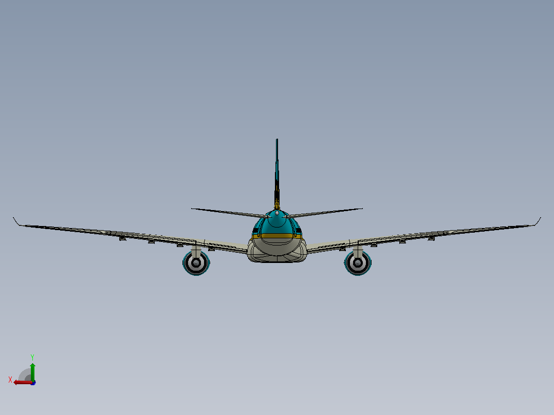 空中客车A330飞机后视图