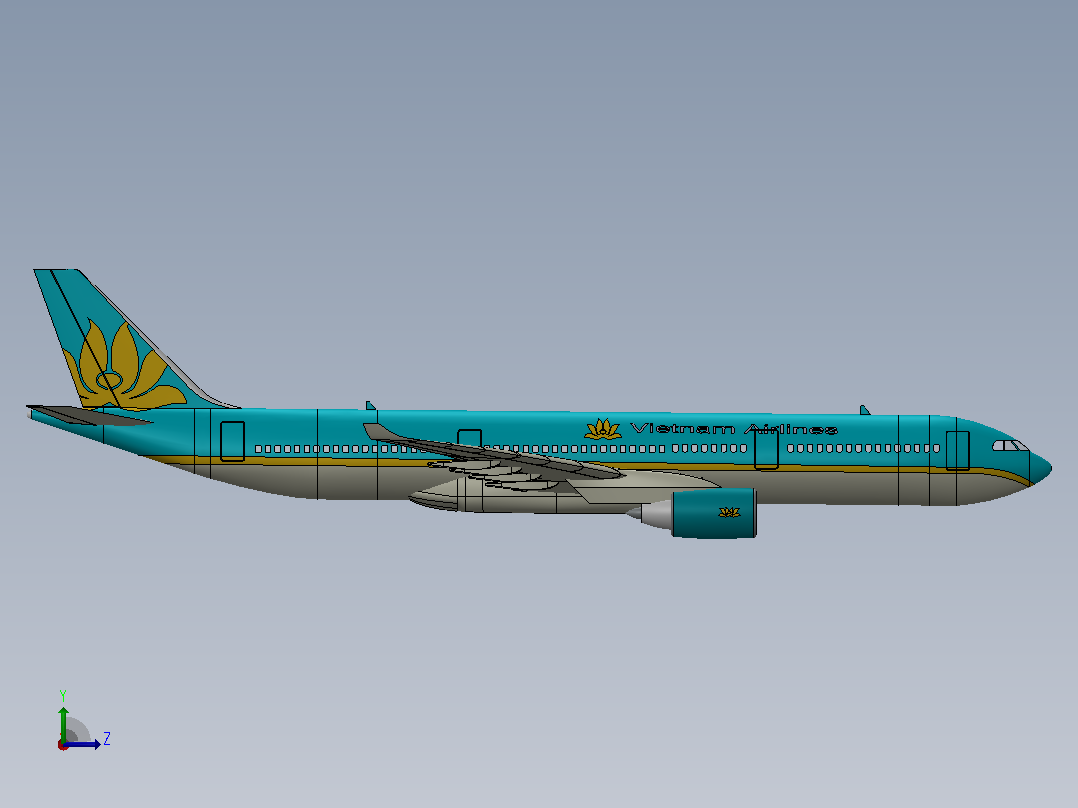 空中客车A330飞机左视图