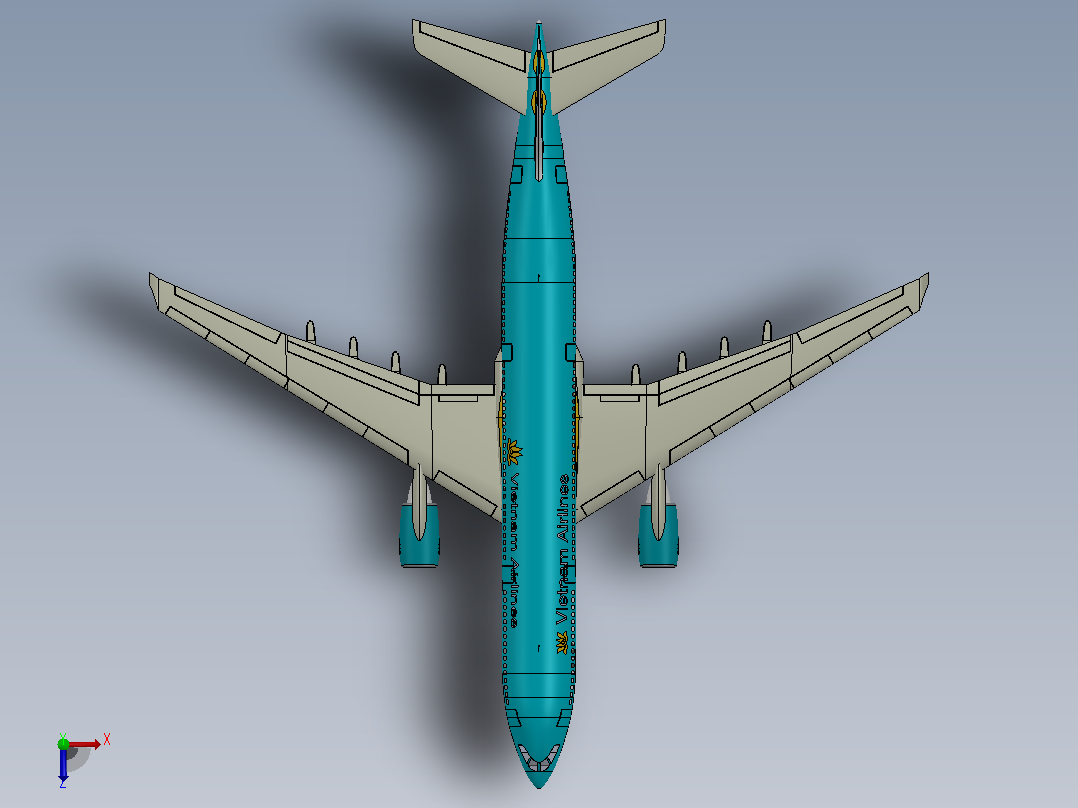 空中客车A330飞机俯视图