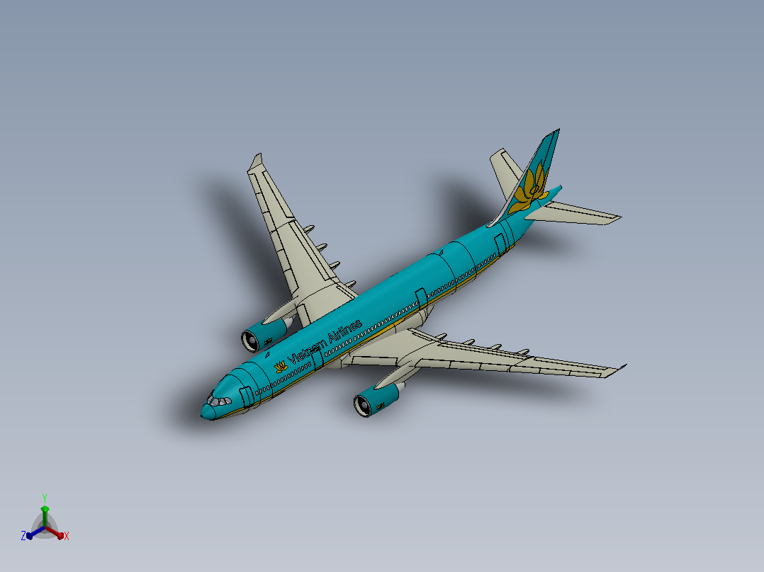 空中客车A330飞机正等轴测图
