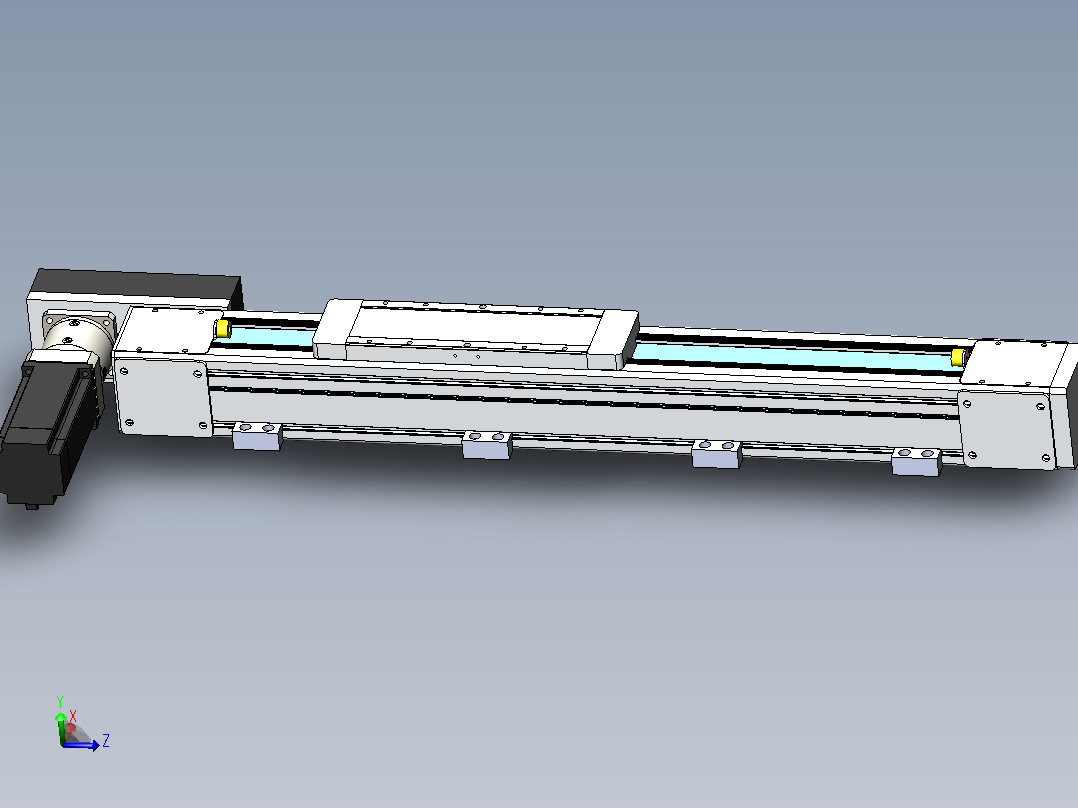 DMEB80L-RBCR欧规同步带模组直线模组（电机右后折）[DMEB80L-L20S350-DT400-C2U-RBCR]主视图