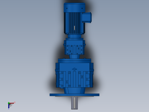 RF97R57法兰轴伸式组合型斜齿轮减速机RF97R57-Y1.5-4P-90L-M1-0°-Φ450俯视缩略图
