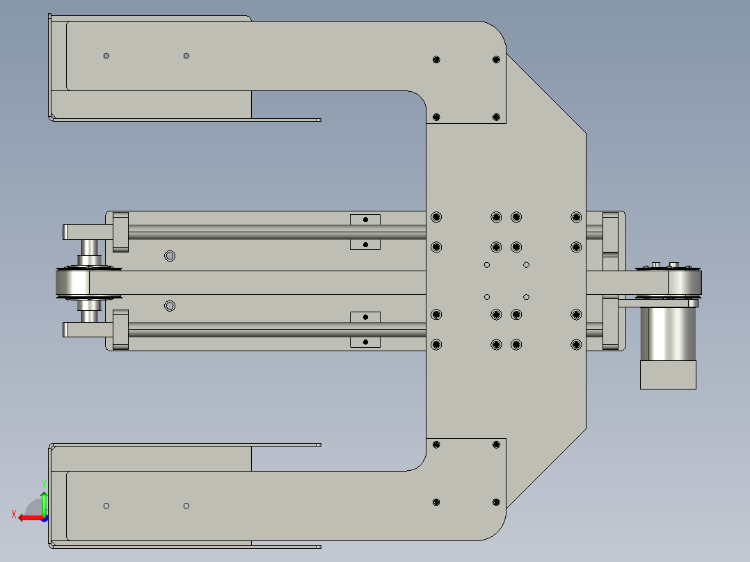 包装设备推料机构后视图