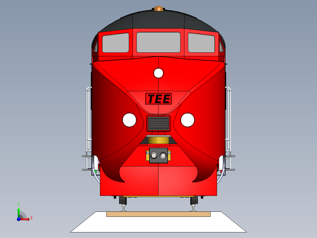 荷兰铁路欧洲快车模型3D图纸 Solidworks设计 附工程图前视图