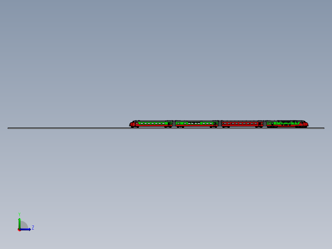 荷兰铁路欧洲快车模型3D图纸 Solidworks设计 附工程图左视图