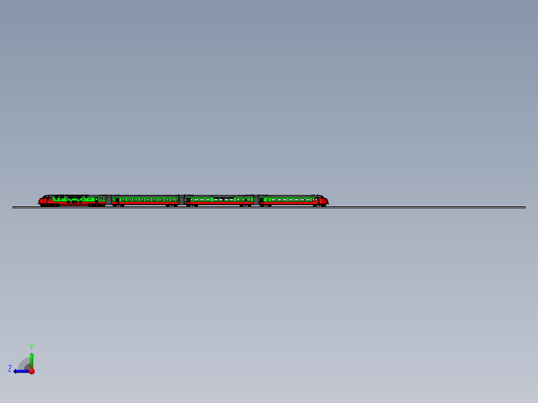 荷兰铁路欧洲快车模型3D图纸 Solidworks设计 附工程图右视图