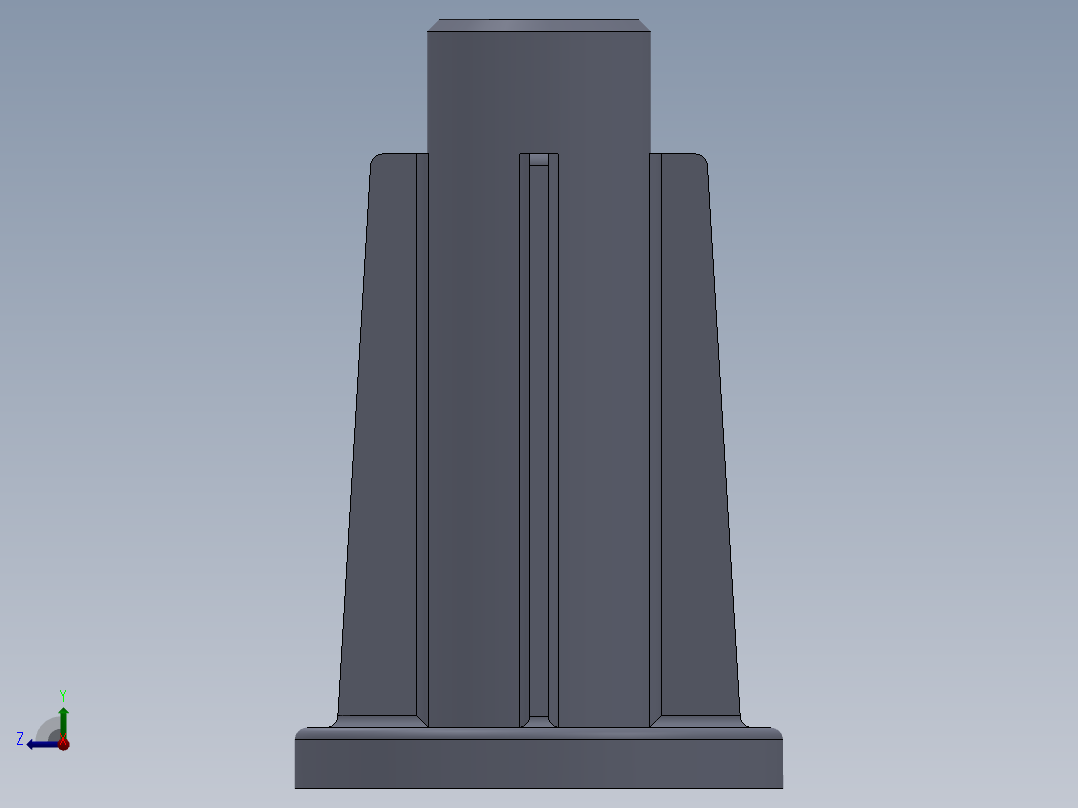 底座建模 机械零部件右视图