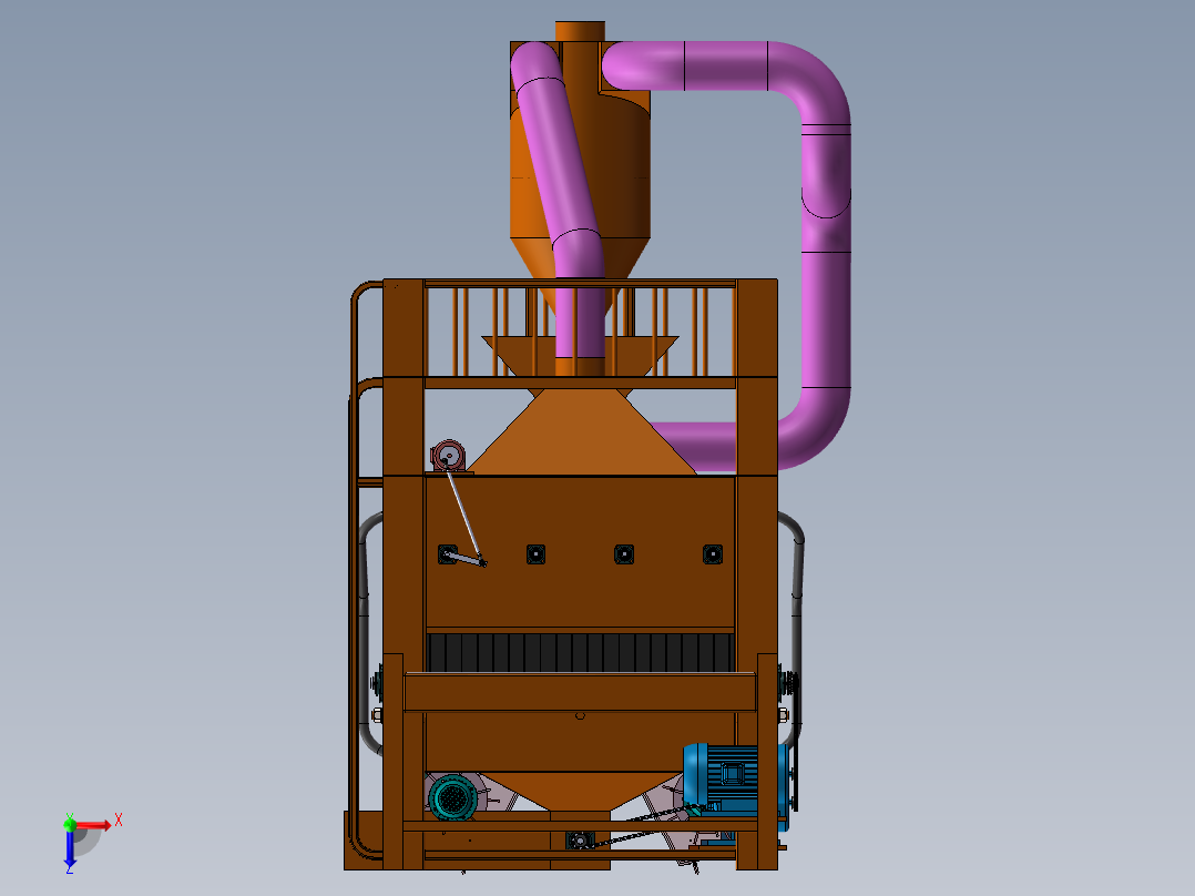 通过式双面抛丸机设计左视图