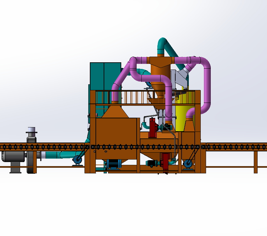 通过式双面抛丸机设计