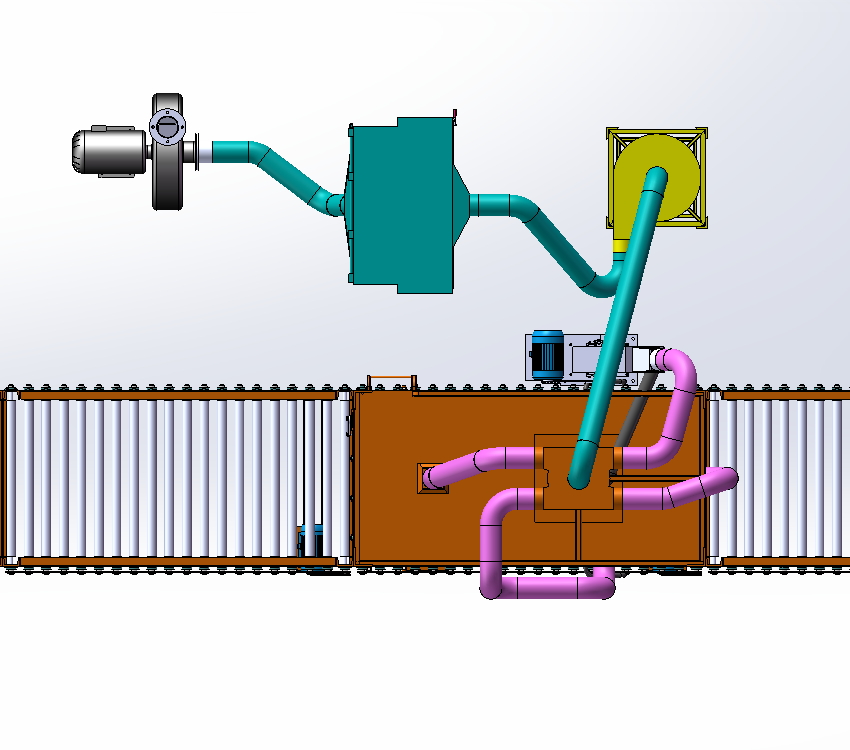 通过式双面抛丸机设计