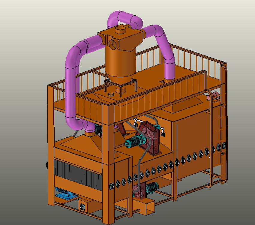 通过式双面抛丸机设计