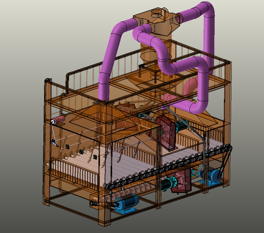 通过式双面抛丸机设计