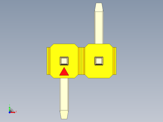 彩色公排针 100mil 2.54mm 系列-DS1022_yellow_02p_100mil_Type_SMT_R2_rev1.0前视缩略图