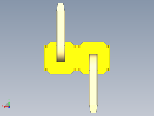 彩色公排针 100mil 2.54mm 系列-DS1022_yellow_02p_100mil_Type_SMT_R2_rev1.0后视缩略图