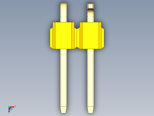 彩色公排针 100mil 2.54mm 系列-DS1022_yellow_02p_100mil_Type_SMT_R2_rev1.0俯视缩略图