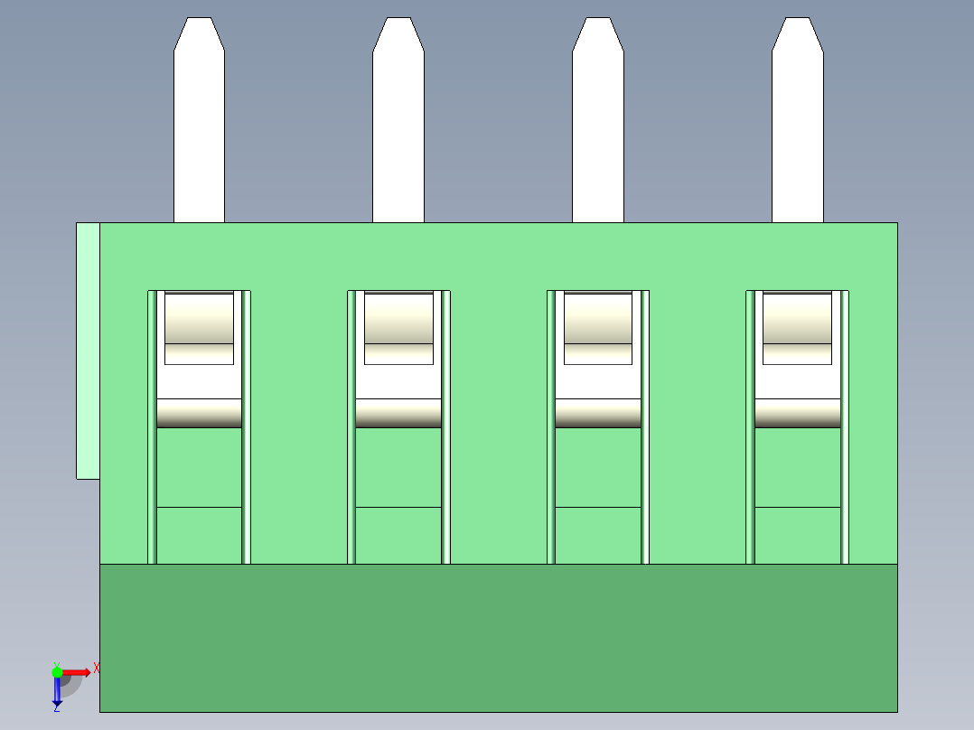 PCB Terminal Block 4 DEG381-3.5俯视图