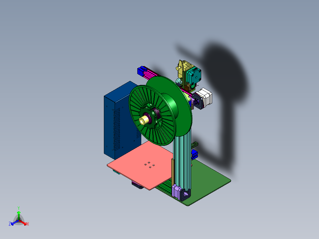 组装单臂框架三维打印设备