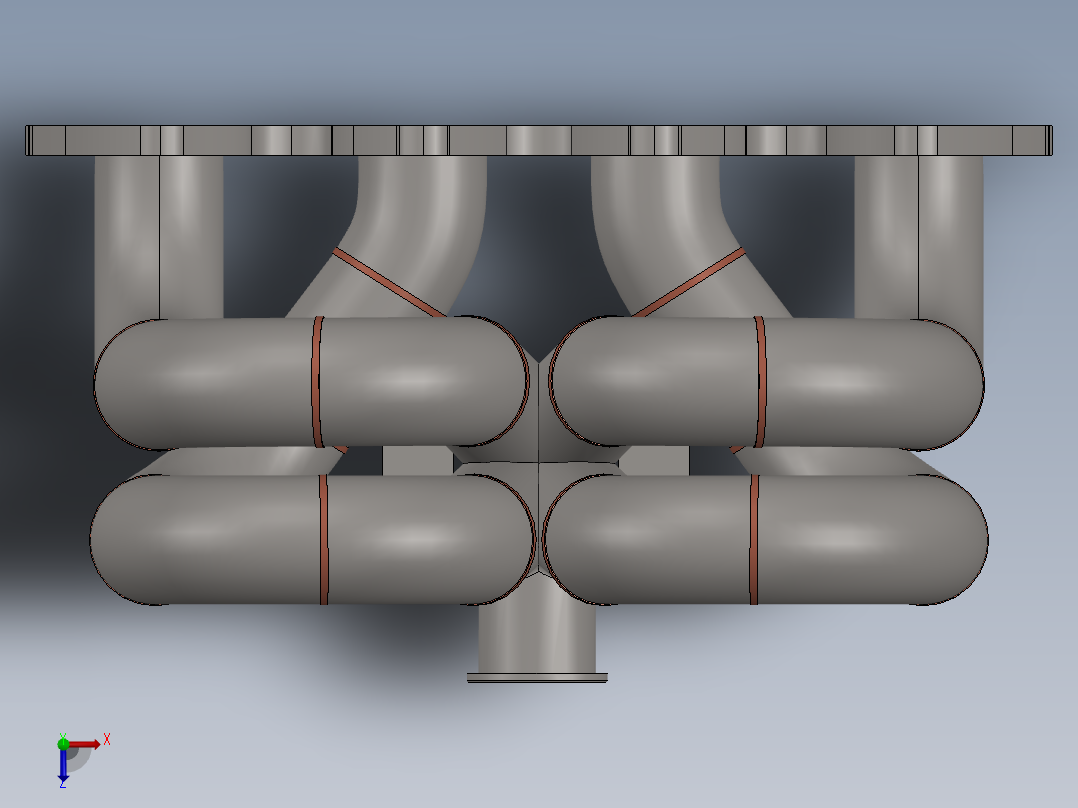 拉姆喇叭排气歧管俯视图