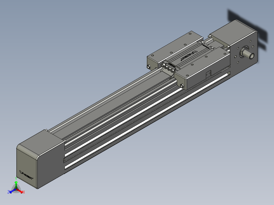 威洛博直线电机模组EB6-L140-S300-光轴正等轴测图