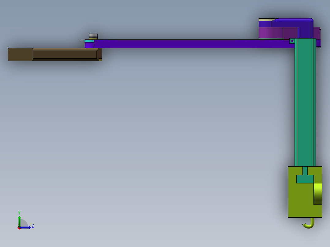 壁挂式多方位可旋转台灯左视图