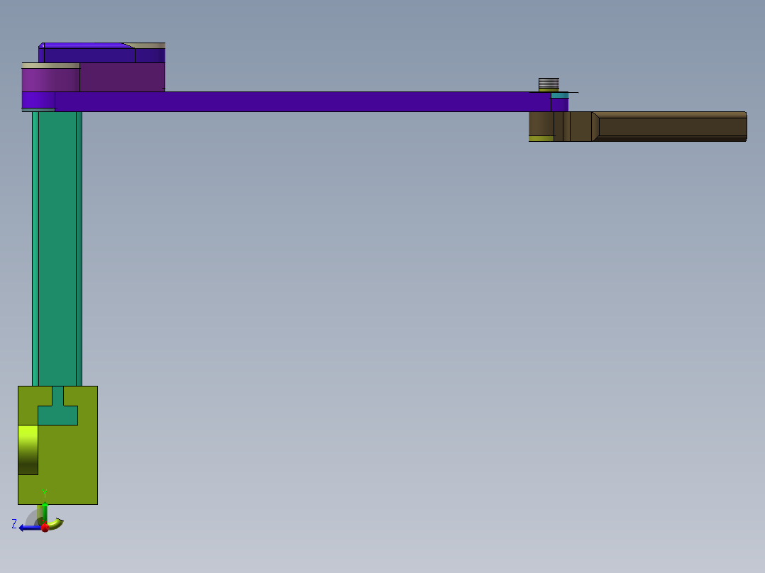 壁挂式多方位可旋转台灯右视图