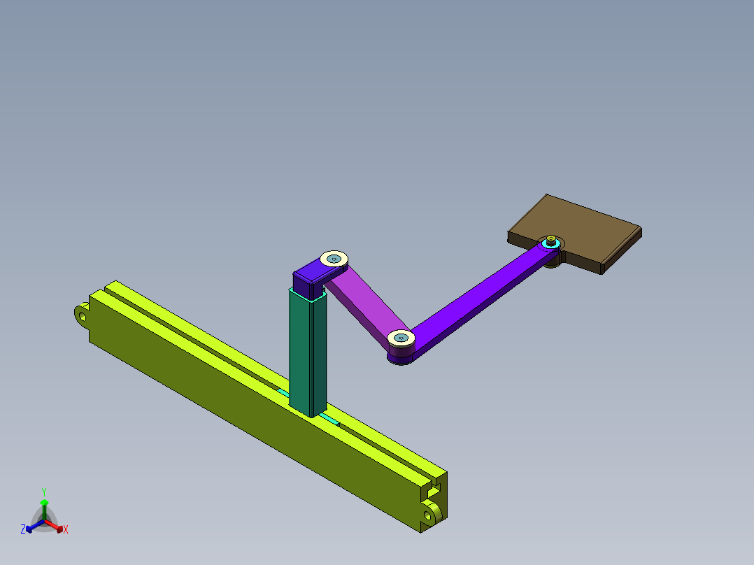 壁挂式多方位可旋转台灯正等轴测图