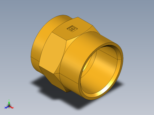 水管接头Female Hose to Female Pipe 99GH-12-12正等轴测缩略图