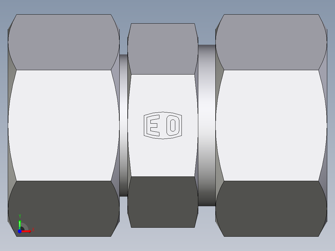 卡套式工业通用硬管接头EO_Distance_piece_adapter_DA30SCF前视图