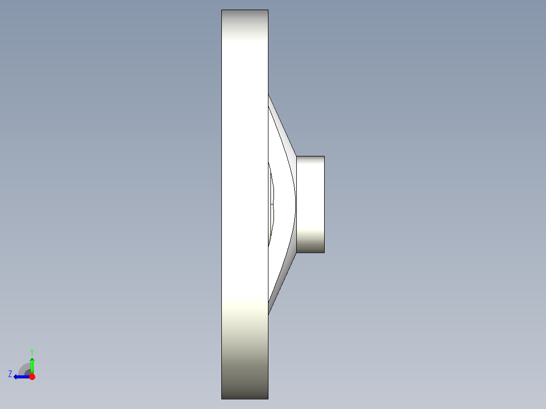 鋁合金手輪(無把手)2461-3D多系列多零件图纸模型右视图