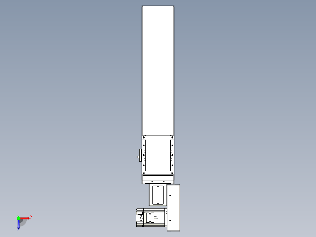 同步带全封闭直线模组TPA-HCB-105D-90-L350-MR-C-P20-N3俯视图
