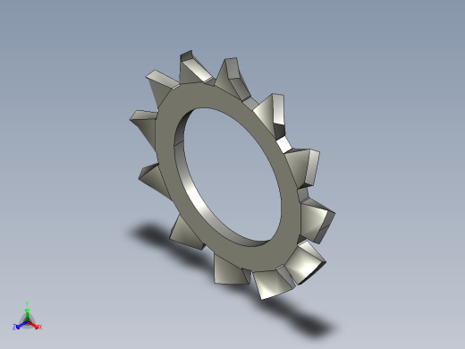 垫圈 外牙锁 公制-EXTERNAL TOOTH LOCK WASHER for M10 SCREW.STEP正等轴测缩略图