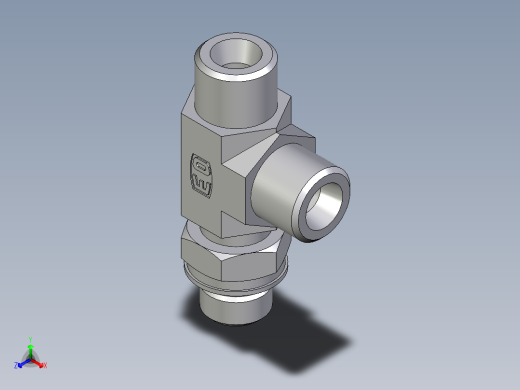 卡套式工业通用硬管接头EO_Adjustable_locknut_run_tee_LEE08SMOROMDCF