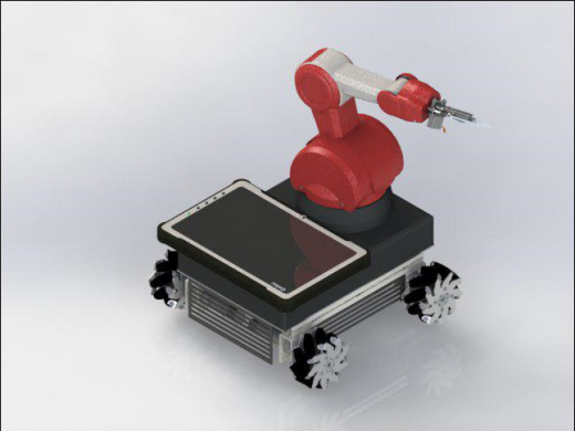 麦克纳姆轮工业机器臂车3D模型图纸 Solidworks设计缩略图