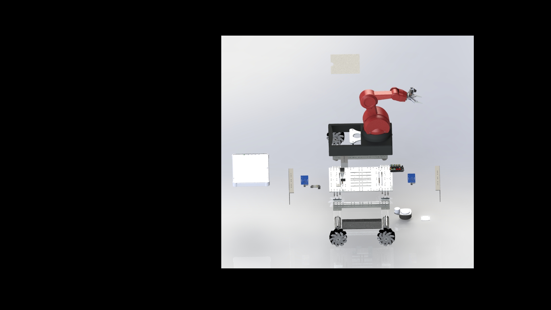 麦克纳姆轮工业机器臂车3D模型图纸 Solidworks设计