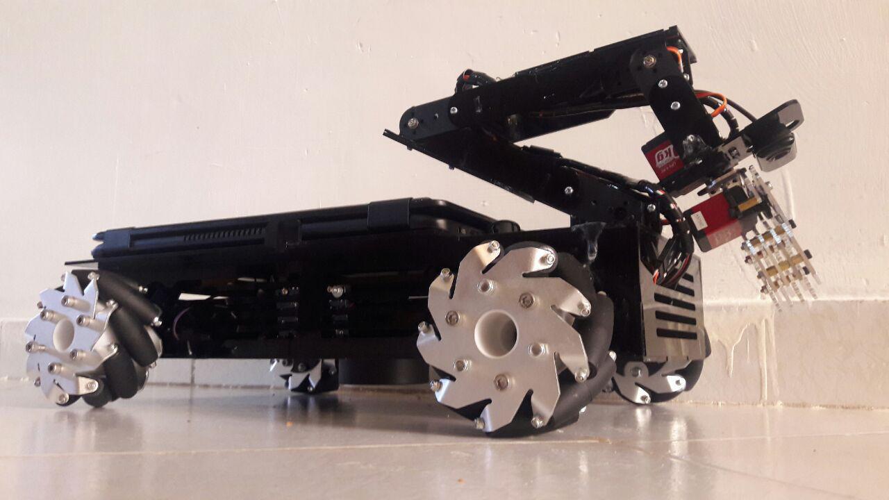 麦克纳姆轮工业机器臂车3D模型图纸 Solidworks设计