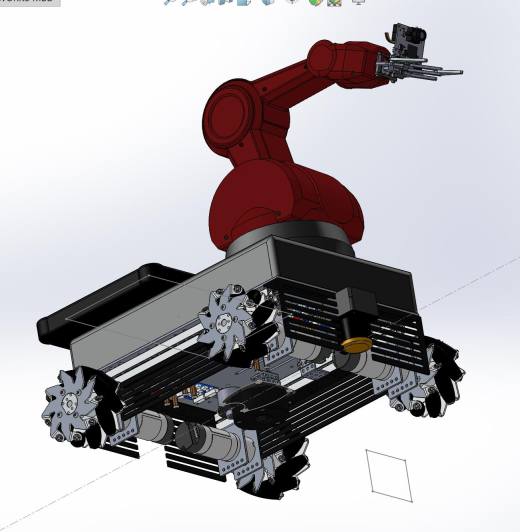 麦克纳姆轮工业机器臂车3D模型图纸 Solidworks设计缩略图