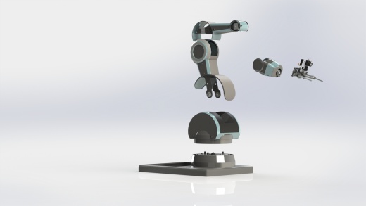 麦克纳姆轮工业机器臂车3D模型图纸 Solidworks设计缩略图