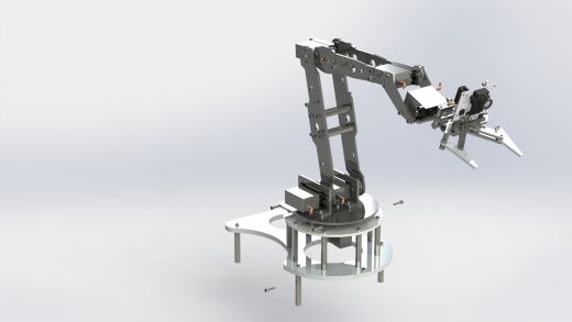 麦克纳姆轮工业机器臂车3D模型图纸 Solidworks设计缩略图