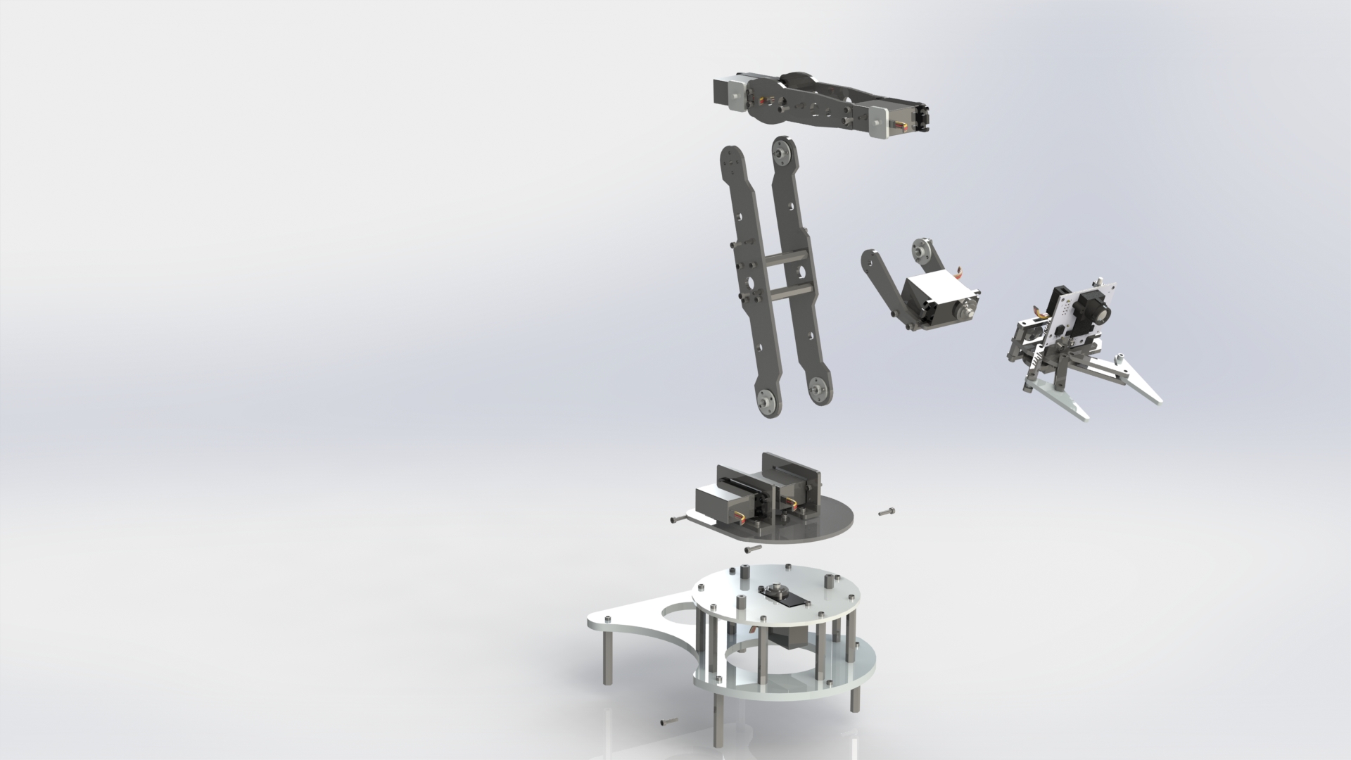 麦克纳姆轮工业机器臂车3D模型图纸 Solidworks设计