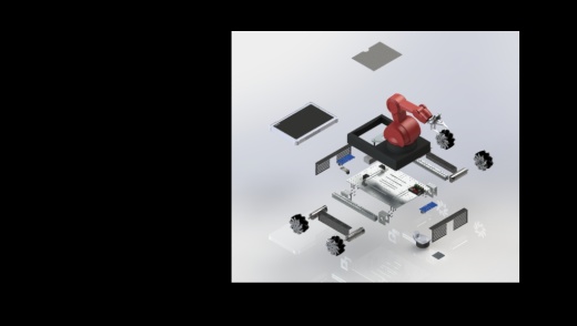 麦克纳姆轮工业机器臂车3D模型图纸 Solidworks设计缩略图
