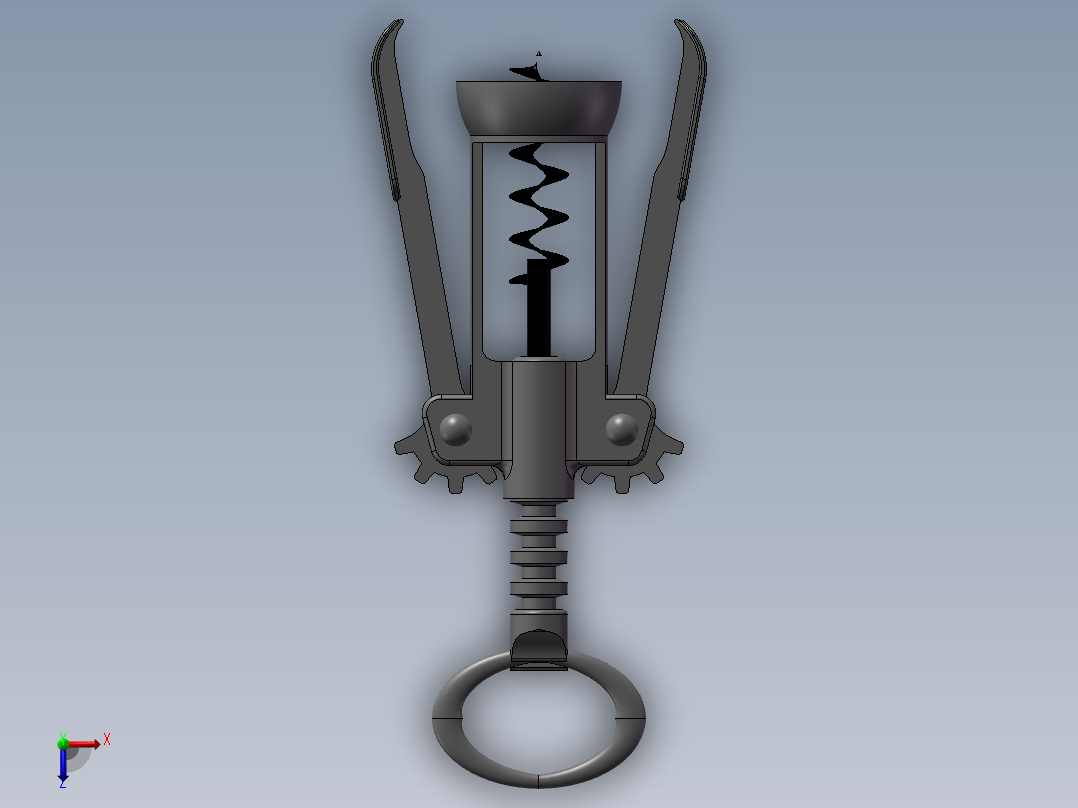 螺丝锥3D模型俯视图