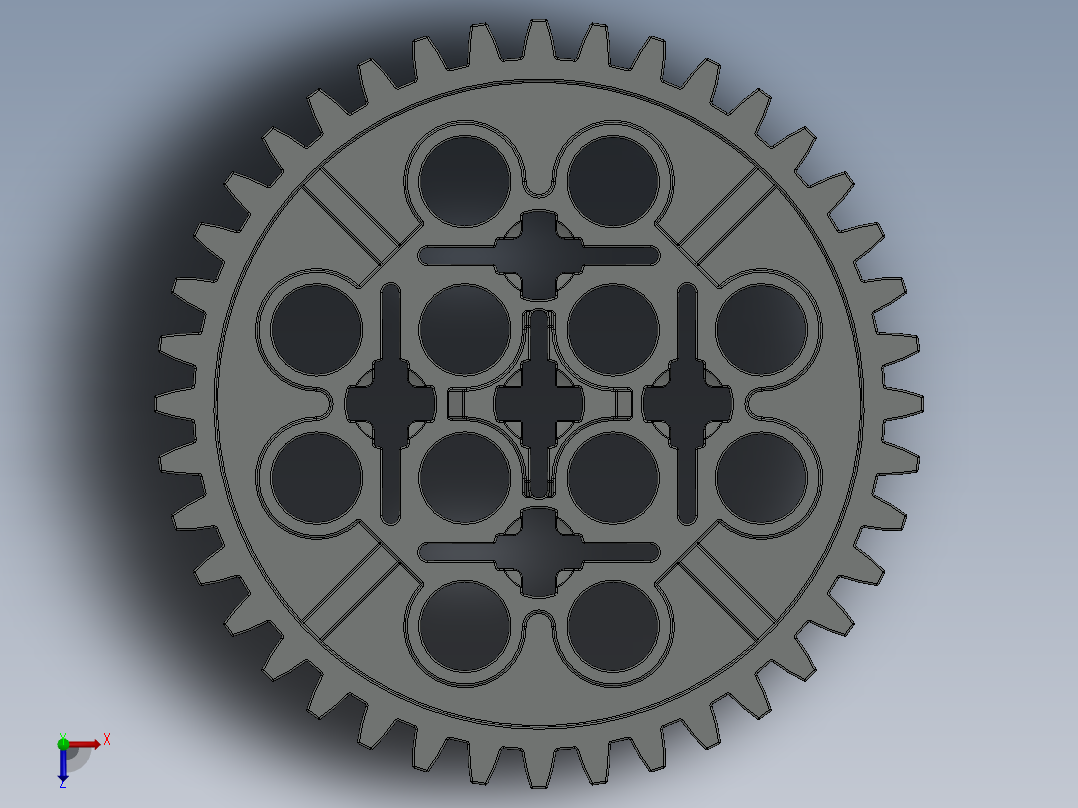 3649 Old GreyTechnic Gear 40 Tooth.sldprt俯视图