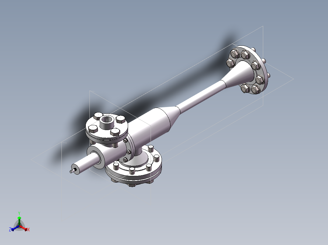 电动式可调液气引射器正等轴测图