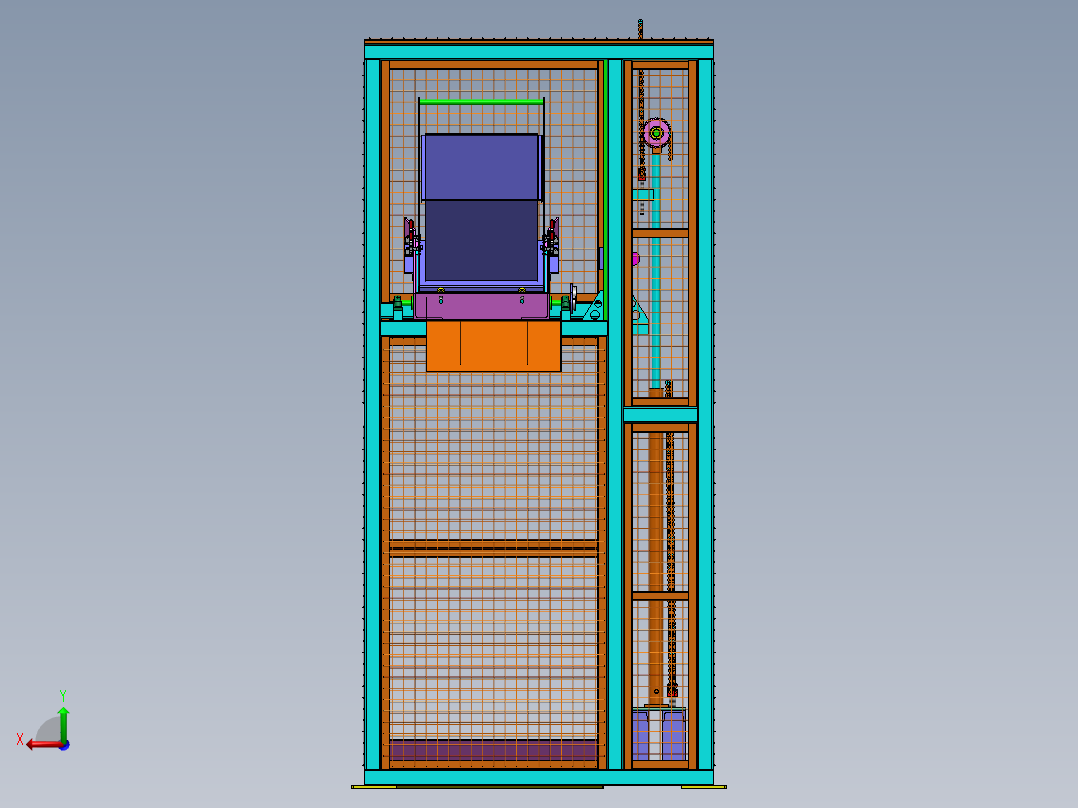 带翻斗废料升降机sw18可编辑前视图